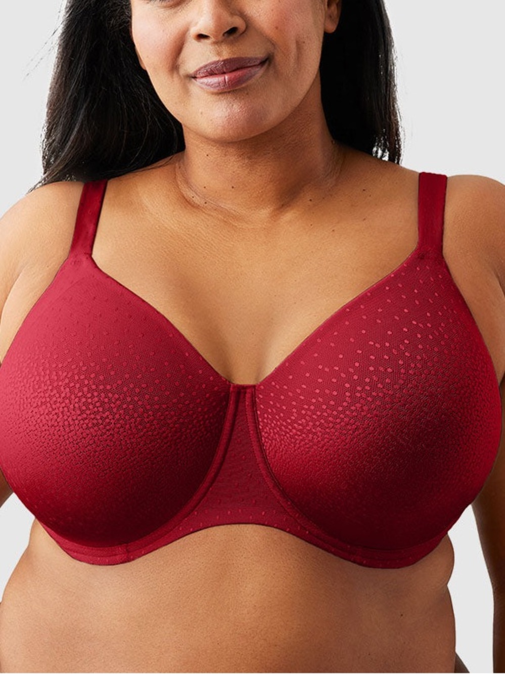 NWT $74 Wacaol Deep Wine Red Full Coverage Back Smoothing Underwire Bra 36DDD